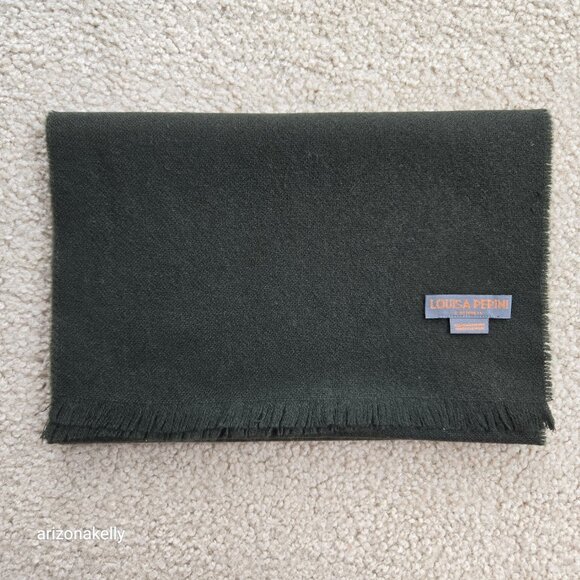 DARK GREEN Cashmere Scarf Louisa Pernini - Picture 1 of 9